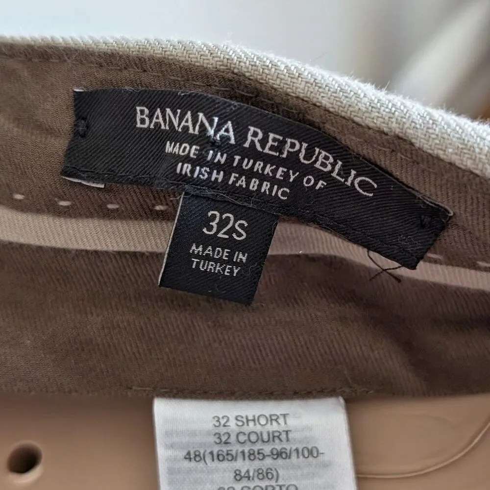 Banana Republic Trousers Cream Irish Linen Trousers Baird McNutt Size 32S